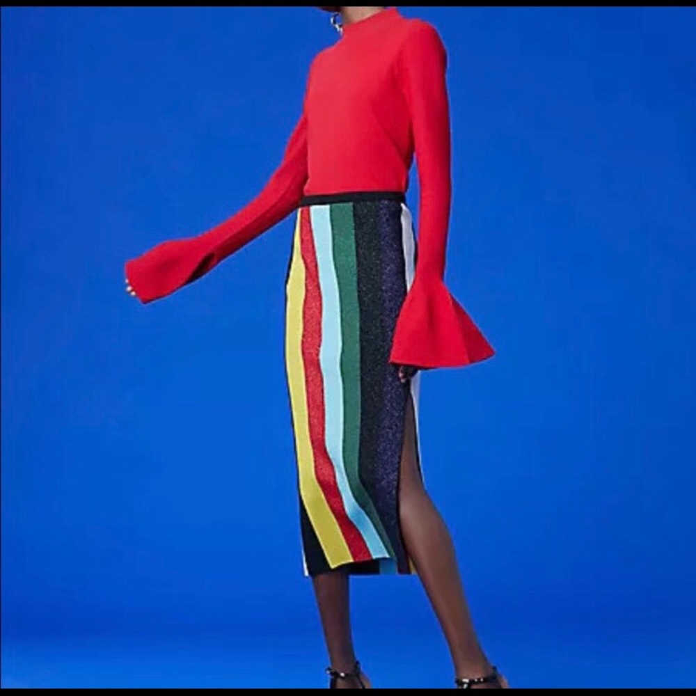 NWT Diane von Furstenberg redfluttersleeve blouse.